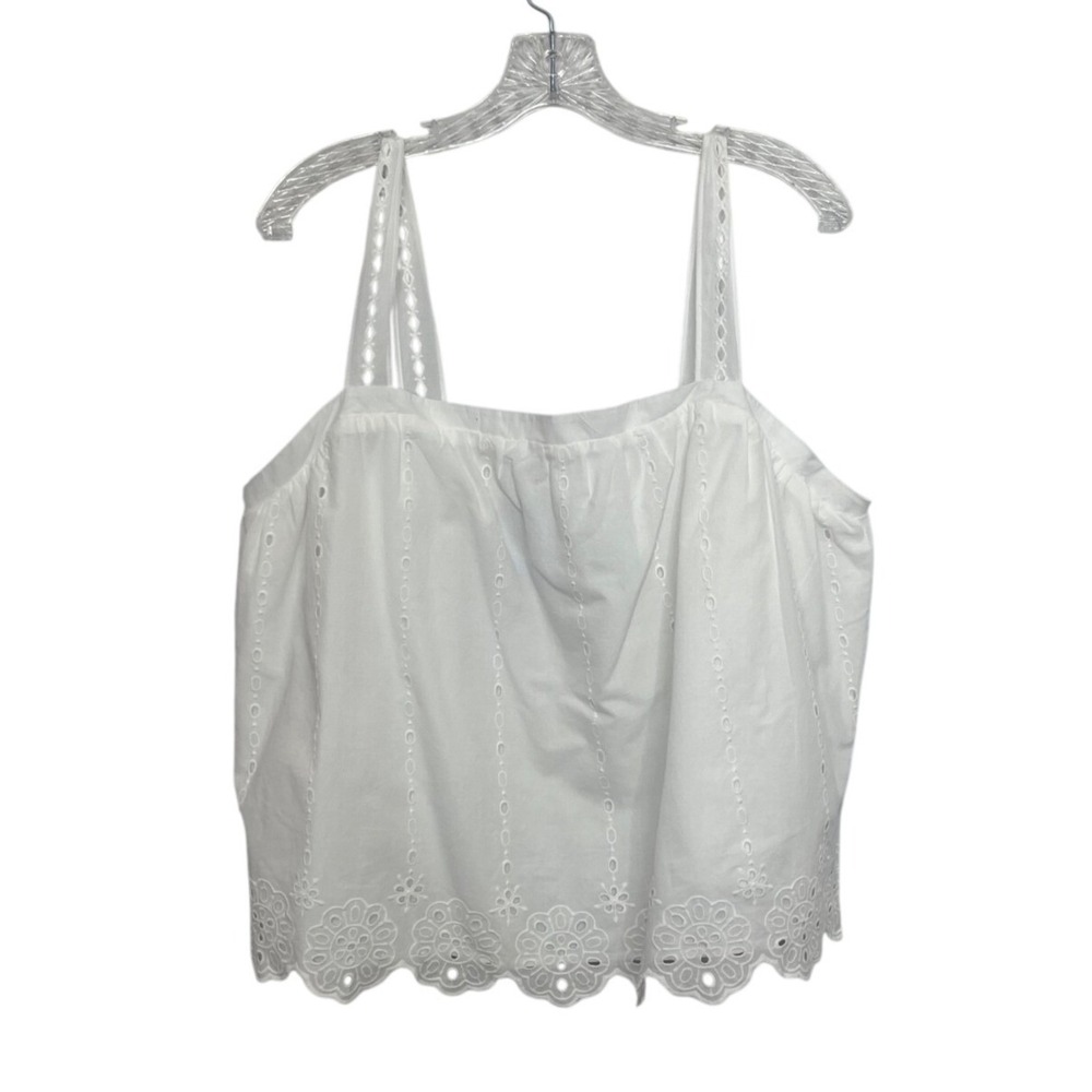 Maurices Sleeveless Shirt Top Large White New‎ WOT Eyelet Lace Sleeveless Summer